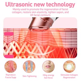 Hifu Machine for Face Portable Anti-Ageing Mini Hifu Face Device Heated Pro 3 in 1 with HIFU RF EMS Facial Machine Women Neck Chin Eyes