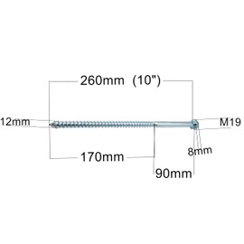 HAFD Heavy-Duty Sleeper Screws 12 x 260mm (10in) Zinc-Plated Pack of 10 Hex Head Lag Bolts for Wood to Concrete Fixings, for Coach Screw Outdoor Use in Decking, Fencing, and Landscaping Projects
