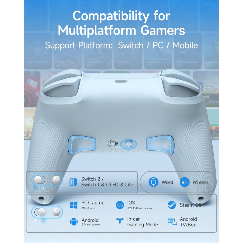EasySMX S10C Switch 2 Pro Controller with Instant Wake-Up, Hall