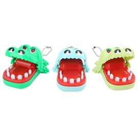 VGEBY Biting Finger Toy, 3 Pieces Kids Cartoon Animal Teeth Toy Game, Cute Biting Finger Toy, Keychain Set(One Biting Mini Crocodile(Random Color))