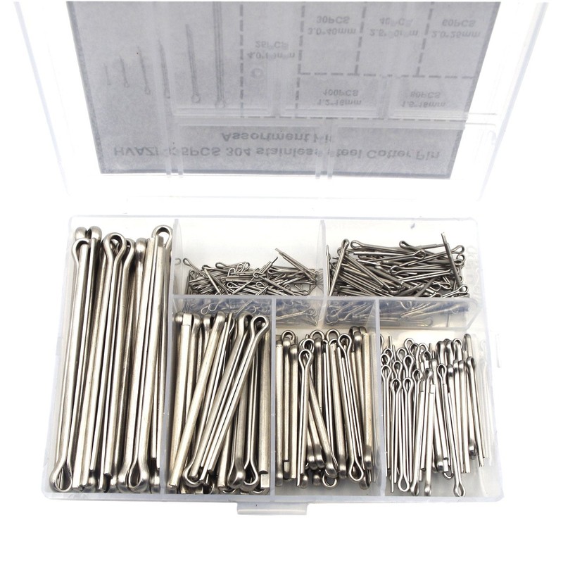 HVAZI 335PCS 304 Stainless Steel Cotter Pin Assortment Kit