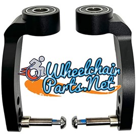 6" Single Sided Aluminum Caster Fork. FITS 3", 4", 5" and 6" Wheelchair Wheels (Black Color)