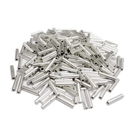 Teansic 100 Pcs Non Insulated Butt Connectors AWG 22-16 Uninsulated Butt Connectors Electrical Wire Crimp Ferrule Terminals