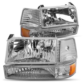 CAAP DRIVEN 6pcs Factory Style Headlights + Corner/Bumper Lamps Compatible with 1992-1996 Ford F-150 F-250 F-350 Bronco CAAP-F15092-6P-OH-CHAM-HL