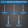 VORXEON Pneumatic Rivet Gun Kit with 500 Aluminum Blind Rivets