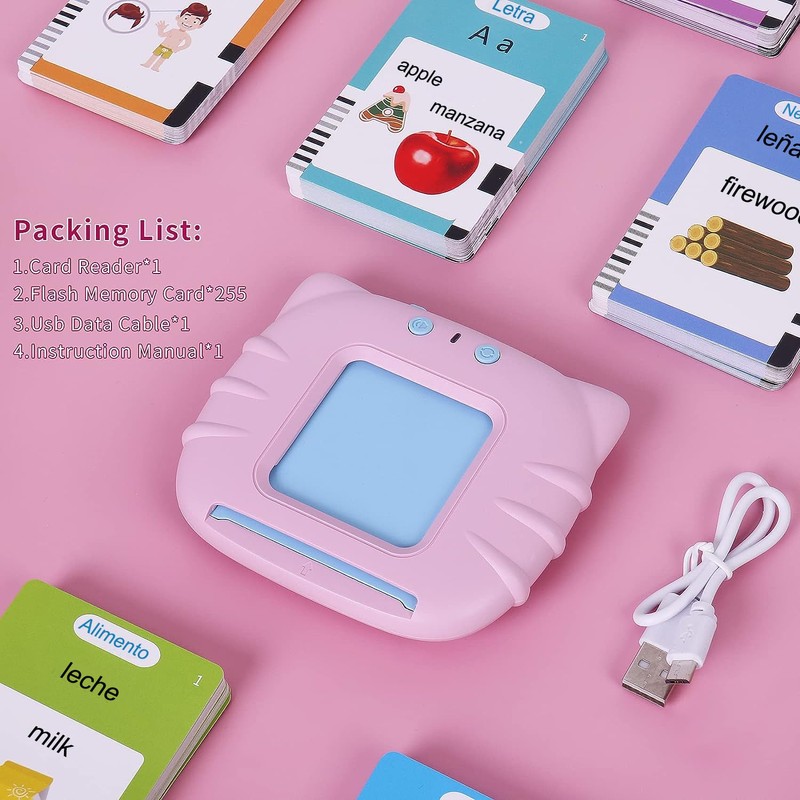 Afufu Sprechende Flash Karten, Lernspielzeug für Kinder 255 Blätter 510