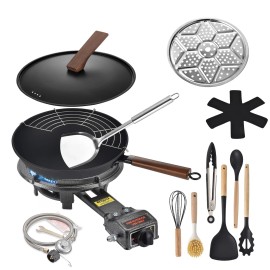 ARC Outdoor Burner Stove, 13" Single Propane Burner and Carbon Steel Wok