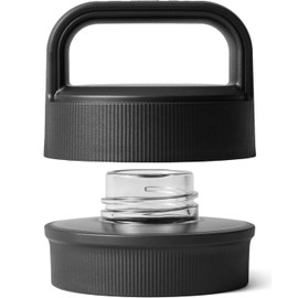 YETI Yonder Chug Cap, Leakproof Water Bottle Cap with Clip-On Carry, Twist-Off Spout Lid for Easy Drinking and Refilling, Dishwasher Safe Accessory, Black