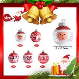 HO2NLE 16pcs Christmas Baubles Shatterproof Christmas Balls Ornaments Set Glitter Red Christmas Tree Baubles for Traditional Xmas Tree Decoration Holiday Wedding Party Gifts