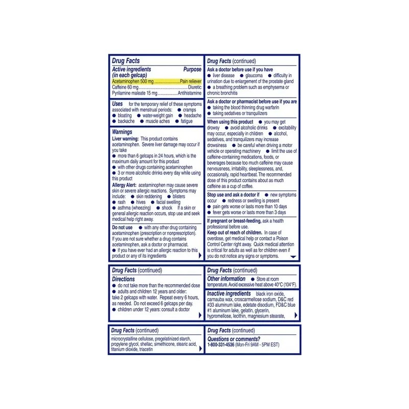 Midol Complete Acetaminofen Multi Síntomas 24 Gelcaps