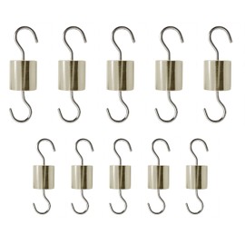 EISCO Cylinder Hooked Weights, Set of 10 - (5) 50g (5) 25g, Premium Brass - Retractable Hooks on Both Ends of Weight