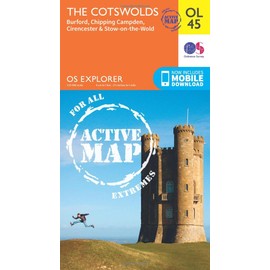 The Cotswolds Map | Weatherproof | Burford, Chipping Campden, Cirencester & Stow-on-the-Wold | Ordnance Survey | OS Explorer Active Map OL45 | England ... | Maps | Adventure (OS Explorer Map Active)