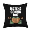 ElasTee Macha Tea Design Throw Pillow, 18x18, Multicolor