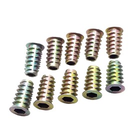 20x M6 x 20mm Furniture Hex Drive Flat Head Nuts Screws for Wood Insert