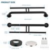 24 Inch Grab Bar w/Double Toilet Paper Roll Holder Black,