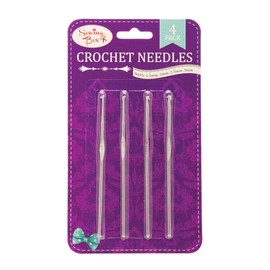 Sewing Box Crochet Hooks 1.5MM, 2MM, 2.5MM, 3MM Silver Metal