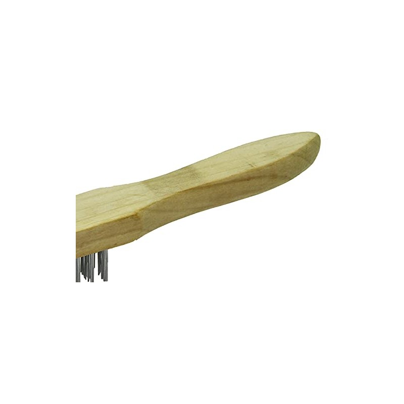 Rolson 42849 4 Row Wooden Handle Wire Brush