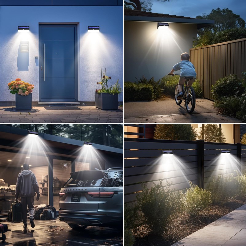 3 Pack 368 LED Solar Lights Outdoor Motion Sensor, Solar