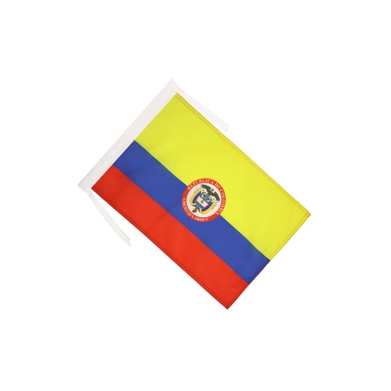 Colombia coat of arms Flag 18'' x 12'' cords -