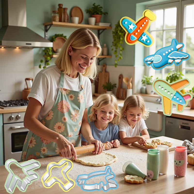 hitsuki Airplane Cookie Cutter Set Airplane shapes Stainless Steel Metal