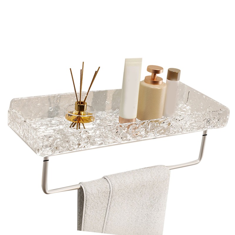 Bathroom Shelves Acrylic Space Saving Hole Free Floating Wall Mounted