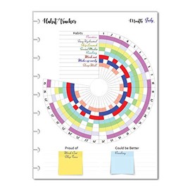 Habit Tracker Inserts for 9 Disc Planners, Habit Log, Monthly Habit Planner for Medium Size Planners(PLANNER SOLD SEPARATELY) (9 Disc Classic (7" x 9.25"))