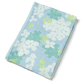 Kusuhashi Crest Weave Face Towel, Imabari Towel, DS Light Gauze, Herbarium, Hydrangea, Made in Japan, Blue, Approx. 13.4 x 31.5 inches (34 x 80 cm), 1-68487-31-B