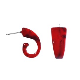Acrylic Red Earrings for Women, Spiral Hook Resin Jewelry