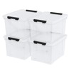 Afromy 4-Pack Plastic Storage Bins with Lid, Latching Stackable Utility