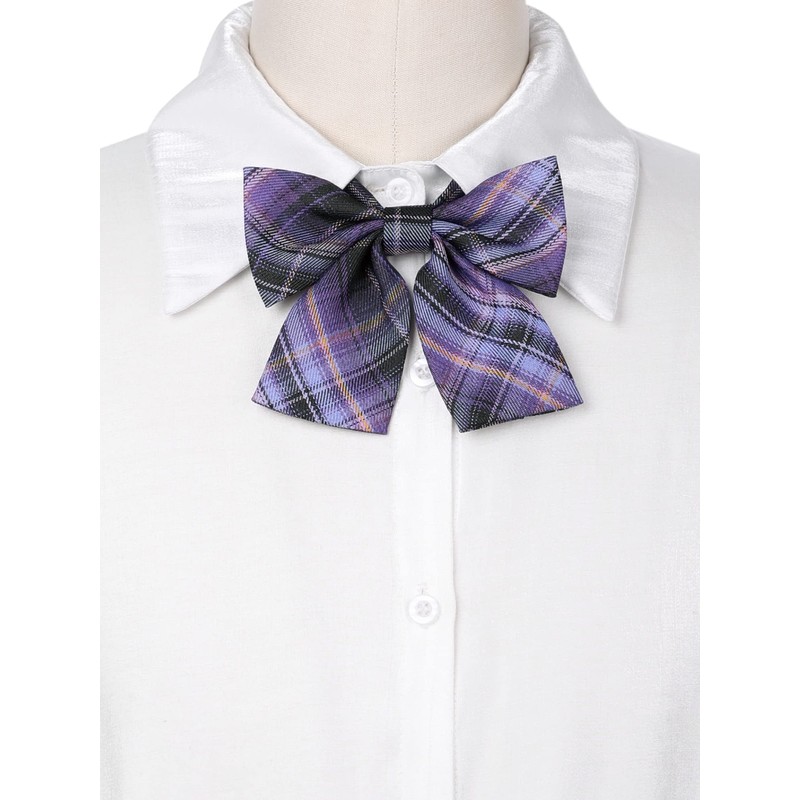 [Elerevyo] Plaid Uniform Pre-tied Knot Cute Colorful Bow Tie for