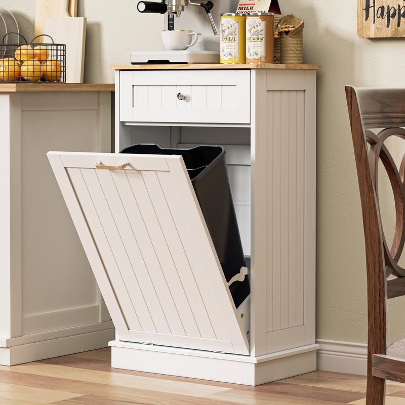 AHB 13 Gallon Tilt Out Trash Cabinet Kitchen Waste Bins,50