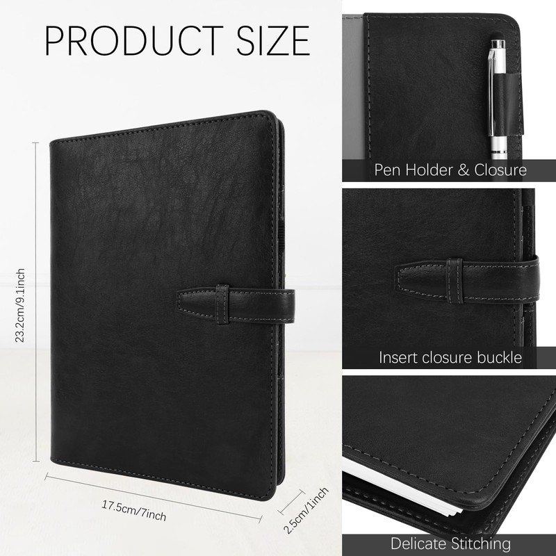 Skycase 6 Holes Binder Notebook A5, PU Leather Loose Leaf