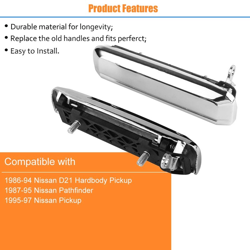 Exterior Outside Door Handle Metal Chrome Front Rear Left Right