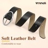 VONMELLI Womens Leather Belt for Jean Pant, Black Waist Ladies