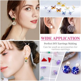 Earring Posts and Backs, Caffox 1800pcs Stainless Steel Stud Earring Kit with Earring Base Studs, Earring Backs and Jump Rings for Clay, Resin, Pearls, Jewelry Making and Crafting