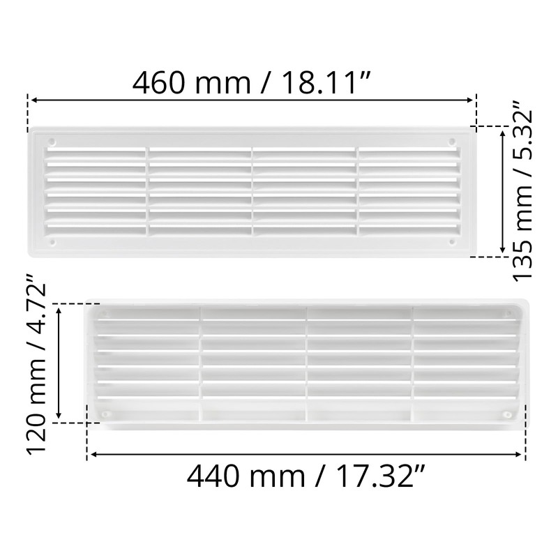 AWENTA 18" x 5" Inch Two Sided White Door Air
