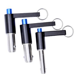 L-Handle Aluminum Grip Fastening Locating Safety Pins ,Stainless Steel Quick Release Button Pins Ball Lock Pins with Ring&Lanyard Cable (Dia. X Clamping Length: 9.5x60mm)