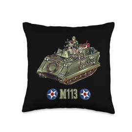 U.S. M113 Armoured Personnel Carrier Apparel Co. Vietnam War American Armored Personnel Carrier M113 APC Throw Pillow, 16x16, Multicolor
