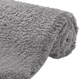 Gorilla Grip Premium Luxury Bath Rug, Absorbent, Soft, Thick Shag, Bathroom Mat Rugs, Machine Wash, Microfiber Dries Quickly, Mats for Bath Room, Shower, Bathtub and Spa Floors, 24x17, Gray