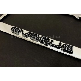 BLVD 1x EVOQUE 3D Emblem STAINLESS STEEL License Plate Frame RUST FREE + Screw Cap