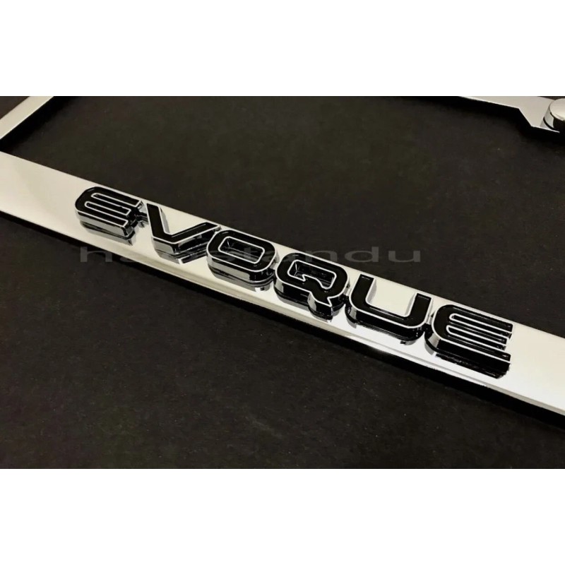 BLVD 1x EVOQUE 3D Emblem STAINLESS STEEL License Plate Frame