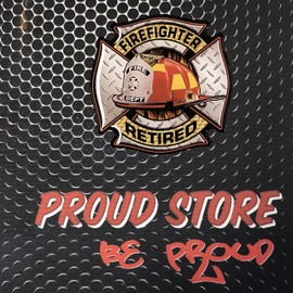 Retired Firefighter Sticker Maltese Cross Domed Decal Emblem CAR Sticker 3D 3.2" FIRE Department Fireman Fire Squad