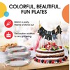 Party Solids Floral Spring Paper Plates Disposable Heavy Duty 8.5