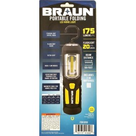 Braun Portable Folding LED Work Light w/  built in Kickstand base, Magnetic Base