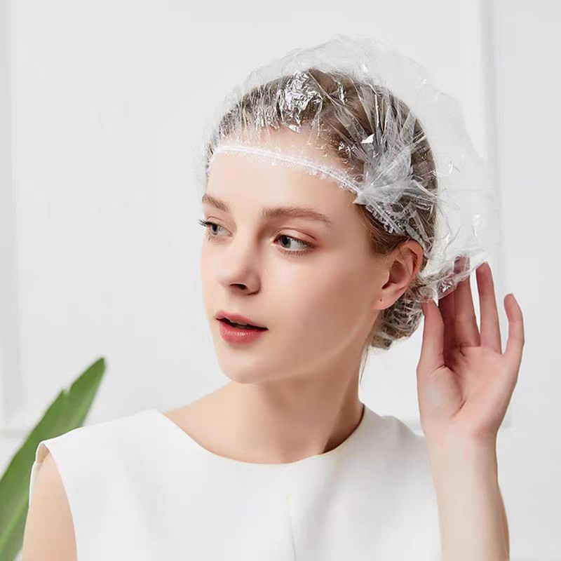 WODJR 300Pcs Shower Caps Hair Care Cleaning Supplies Plastic Hair