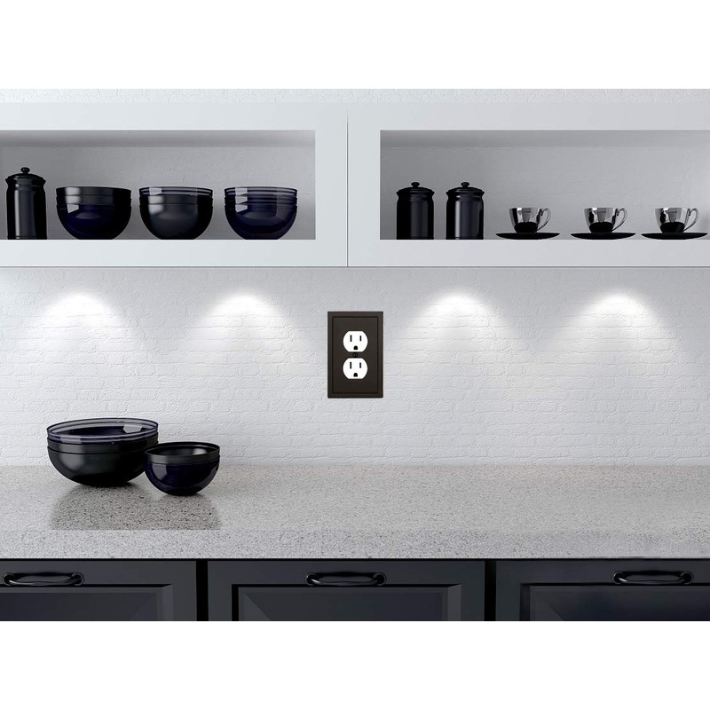 Modern Edge Decorative Wall Plate Switch Plate Outlet Cover, Durable