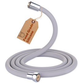 Ultra-Soft Silicone Shower Hose Replacement, 59 Inch Extra Long HandHeld Hose with Brass Insert and Nut, Anti-Kink Designed
