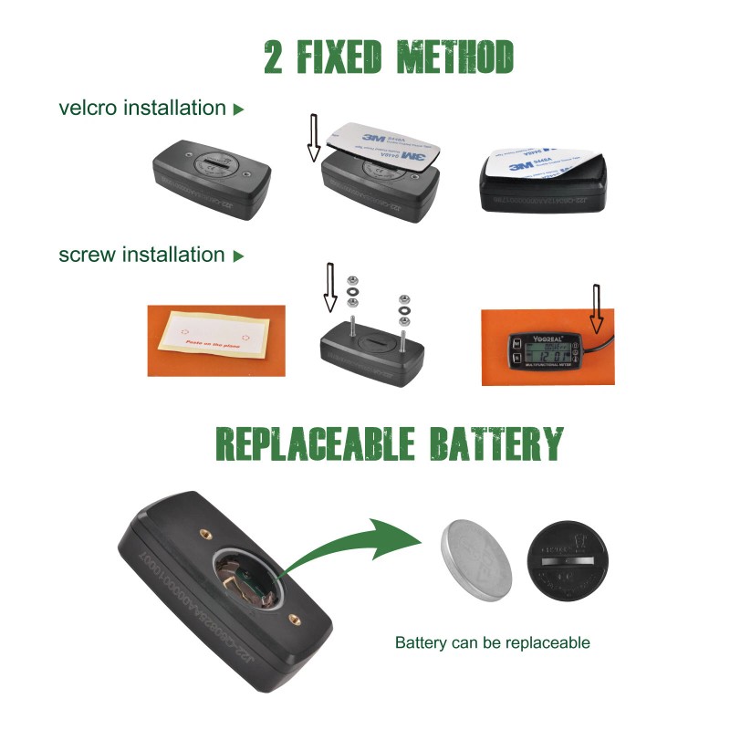 YOOREAL Digital Engine Temperature RPM Gauge Tachometer Hour Meter of