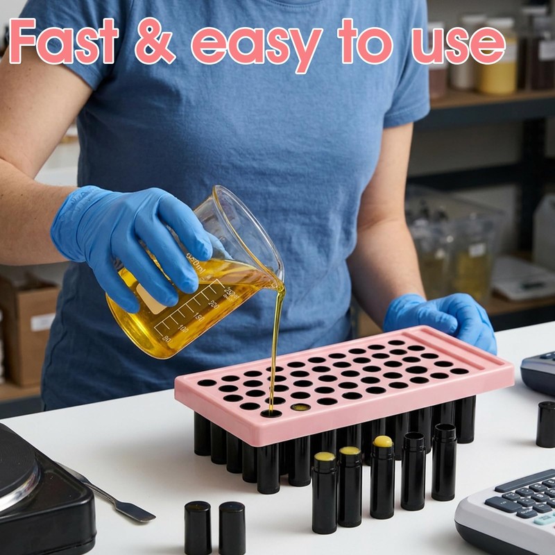 100Pcs Lip Balm Tubes Kit with Filling Tray & Spatula,