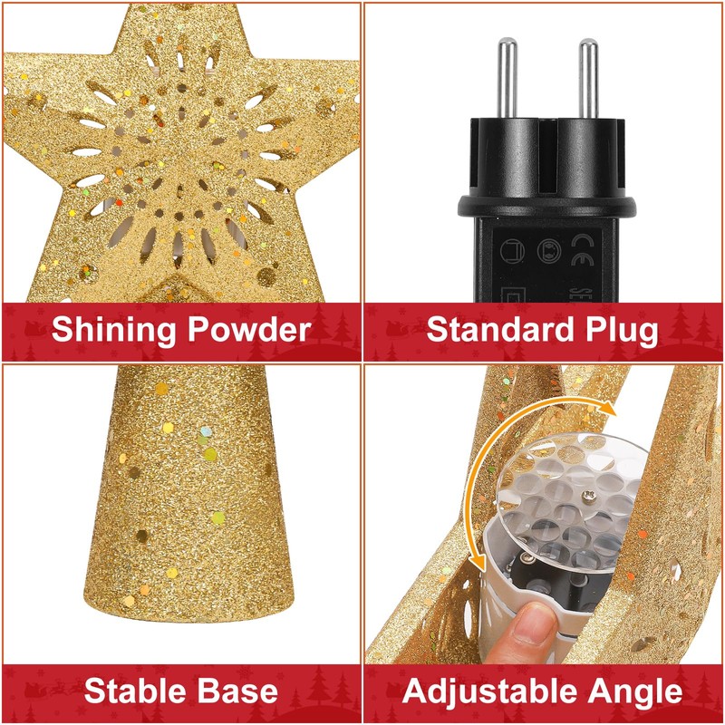 Christmas Tree Topper Star Gold, Diealles Shine Christmas Tree Topper
